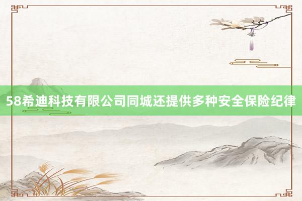 58希迪科技有限公司同城还提供多种安全保险纪律