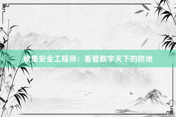 收集安全工程师:看管数字天下的防地